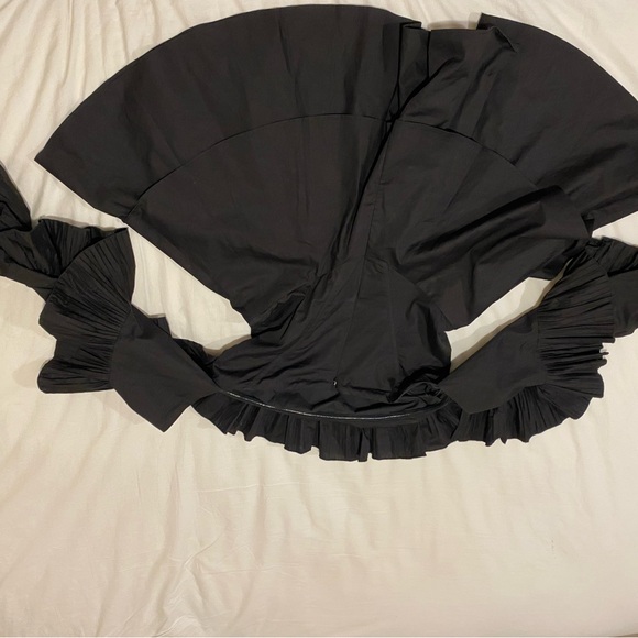 ASOS luxe pleated off shoulder cotton poplin skater dress - Picture 8 of 10